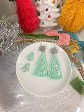 Load image into Gallery viewer, Glitter Christmas Tree Earrings
