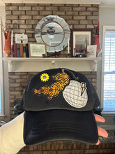 Load image into Gallery viewer, Black Tiger patch trucker hat
