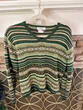 Load image into Gallery viewer, Green Patterned Sweater
