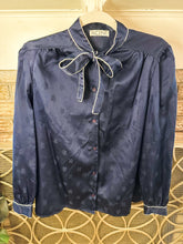 Load image into Gallery viewer, Vintage Navy Blouse
