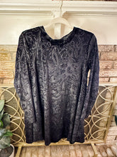 Load image into Gallery viewer, Patterned Black Velvet Dress
