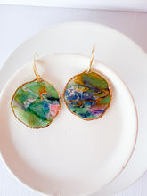 Load image into Gallery viewer, Gold Rimmed MONET Circle Dangle
