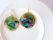 Load image into Gallery viewer, Gold Rimmed MONET Circle Dangle
