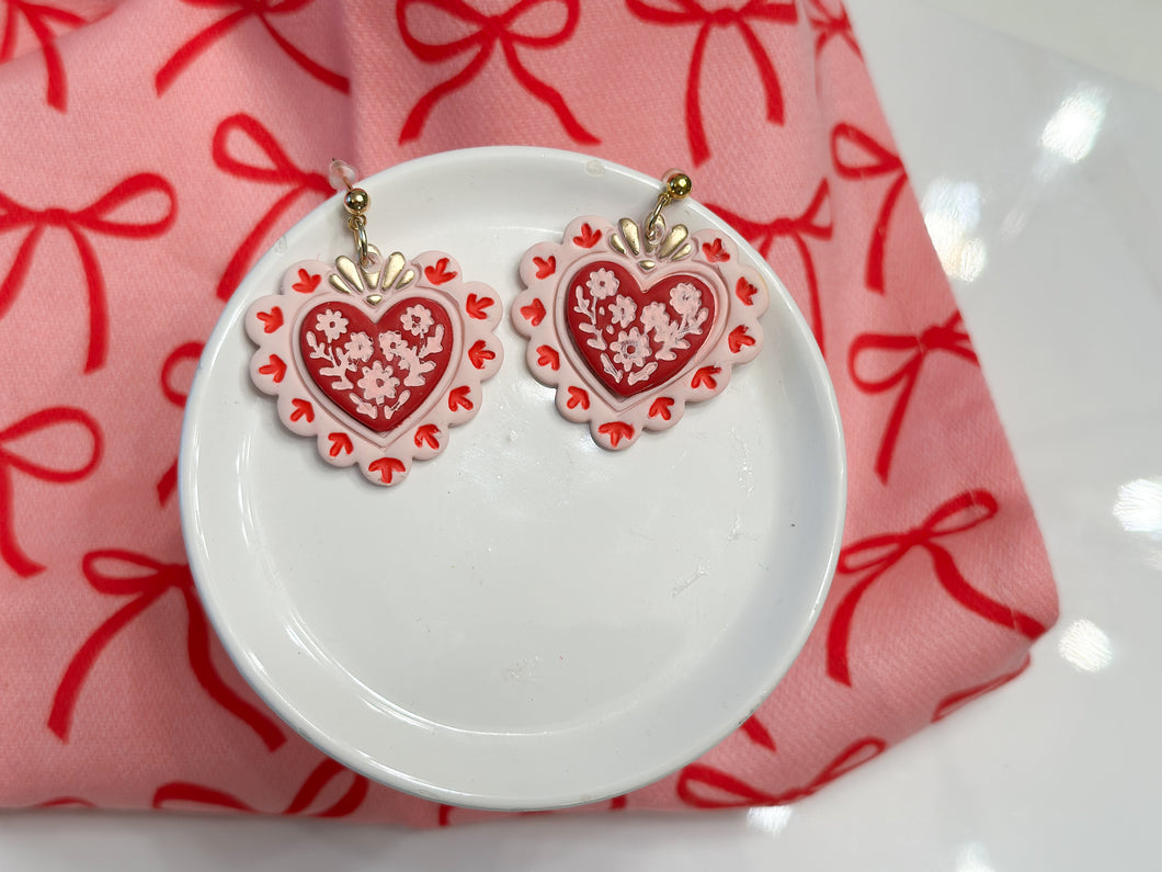 Floral Heart Dangles